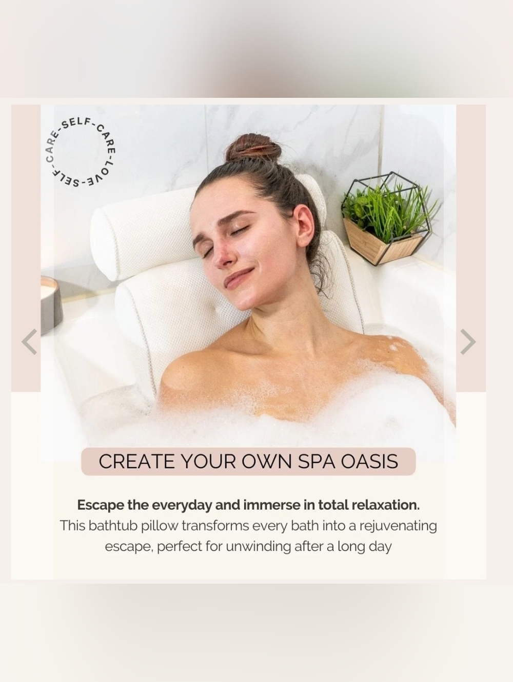 New!Bamboo Bathtub Caddy Tray & Bath Pillow - Picture 5 of 5